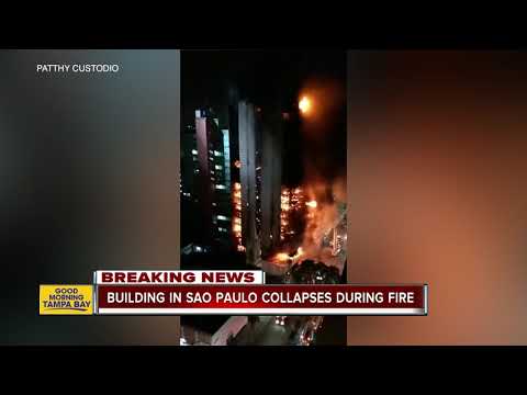 Building In Sao Paulo Collapses During Fire