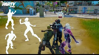 Acting Like A Default In Party Royale Then FLEXING The RAREST Emotes In Fortnite