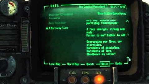 Fallout 3 Walkthrough - Pip Boy and Terminal #1 - Poem