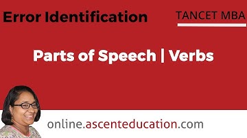 TANCET MBA Lesson Video | Error Identification | Parts of Speech - Verbs | TANCET Online Course