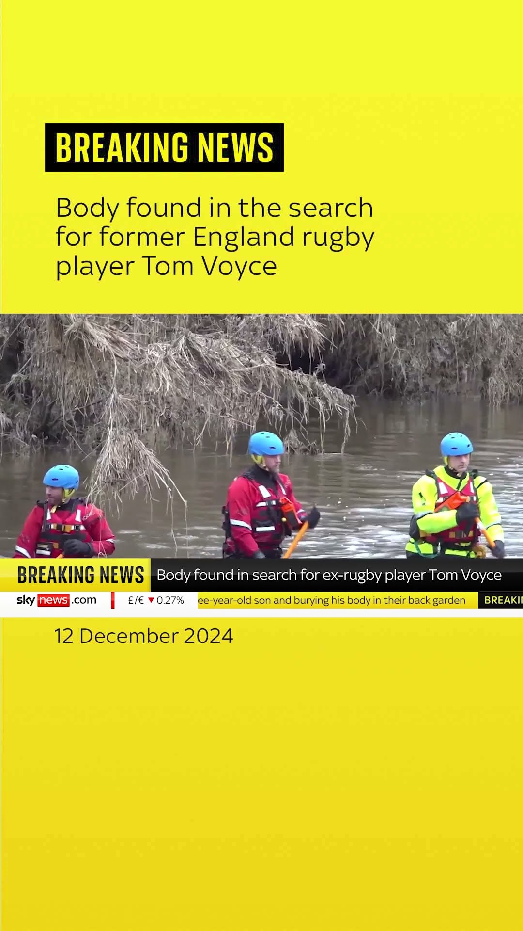 Body found in search for ex-England rugby player Tom Voyce