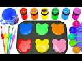 Satisfying Video | DIY Rainbow Slime Bear Face Mixing with Lollipops & Sprunki Paint | Cutting ASMR