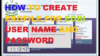 How to Create Profile of EOBI Facilitation System (For Username & Password)