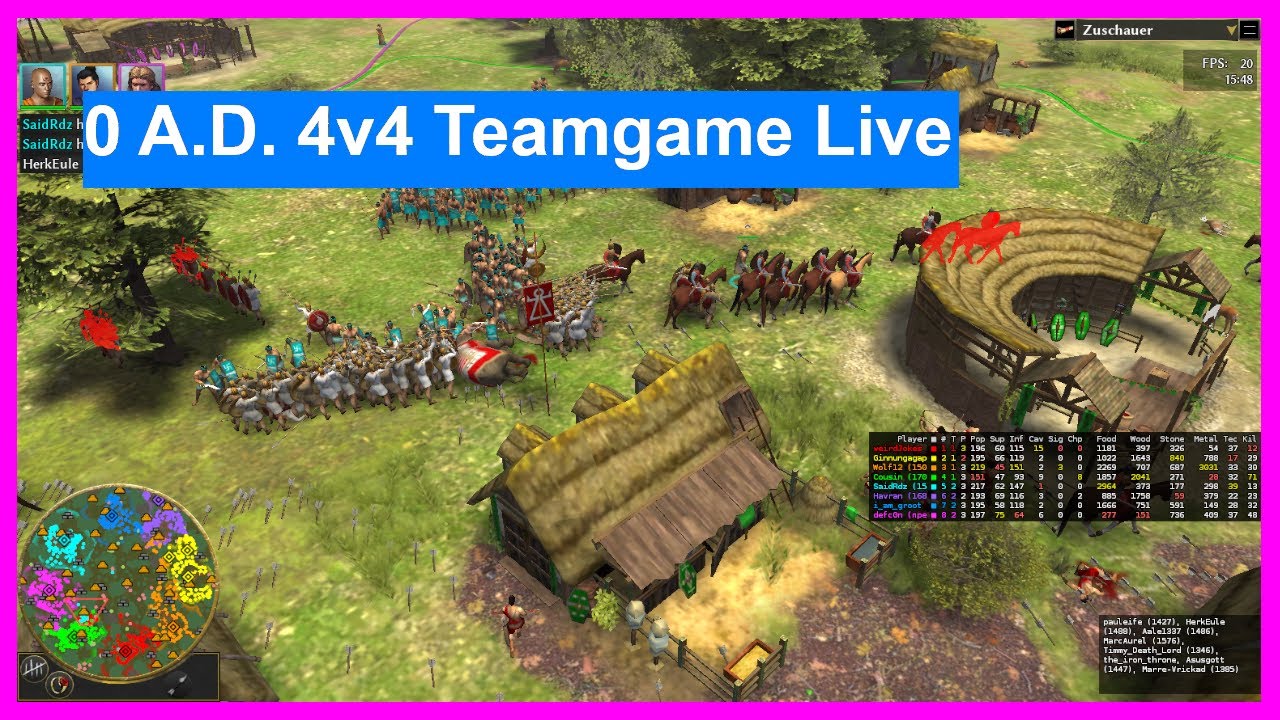 0 A.D. Multiplayer - Teamgame - 4v4 - "Sunday Pro Game Afterparty" - [English]