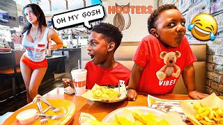 TAKING MY SON &amp; NEPHEW TO H00TERS FOR THE FIRST TIME! **HILARIOUS**