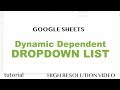 Google Sheets - Drop Down List, 2 Dependent Dropdown Lists