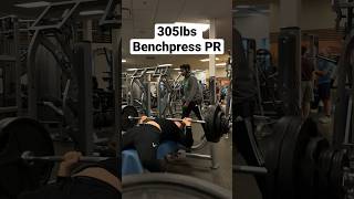 305lbs Benchpress PR | Road To 315lbs | #shorts #gym #benchpress #fitnessmotivation
