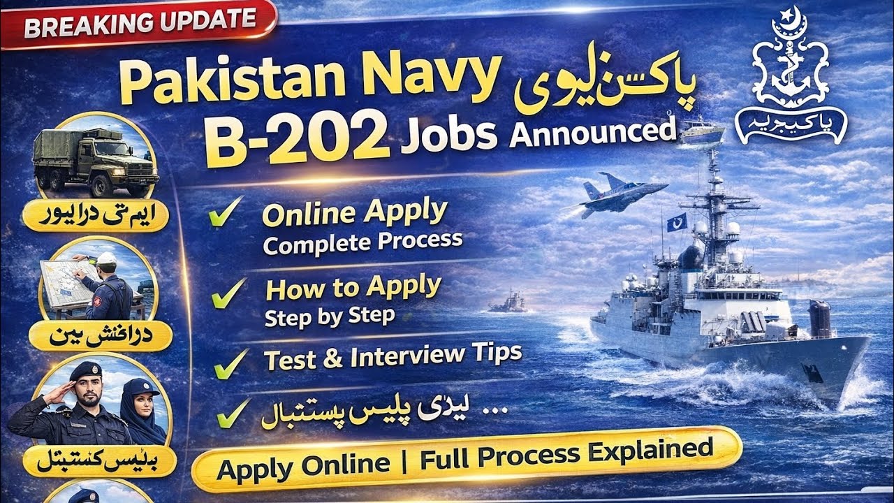 Pakistan Navy Civilian Batch B-2022 Jobs Announced | Online Apply Complete Process | MT Driver