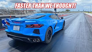 This Thing RIPS! FIRST 1/4 Mile Runs in Our MidEngine C8 Corvette!!! (+ Madi's First Pass Ever)