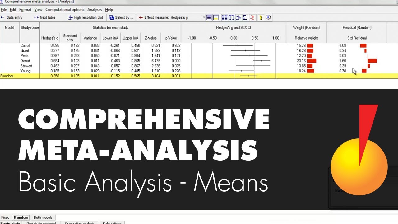 comprehensive meta analysis outliers