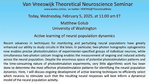 Active learning of neural population dynamics | Matthew Golub, University of Washington