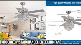 Modern Crystal Chandelier Ceiling Fan