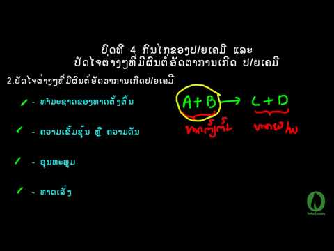 [Tonkar Course] - ເຄມີສາດມັດທະຍົມ | ບົດທີ 4: ປັດໄຈຕ່າງໆທີ່ມີຜົນຕໍ່ການເກີດປຫະຕິກິລິຍາເຄມີ