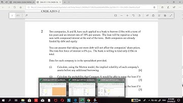 Excel problem-The Merton model(CM2 EXAM REVISION)