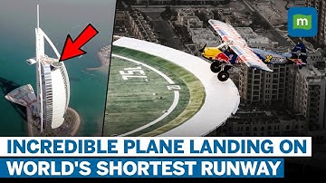 Plane Lands On A Tiny Helipad Atop Burj Al Arab | First Time Ever Amazing Video