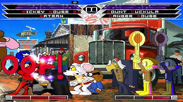 KOF MUGEN Tag Team Mickey mouse ex & batman tosix vs count duckula & danger mouse