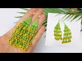 Boncuktan Saçaklı Çiçek Küpe Yapımı. Bead Sunflower Earrings Making.  Beading #Tutorial