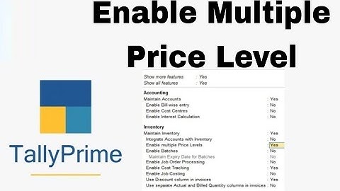 12.Enable Multiple Price Level Opction Yas tally Prime #tally #educationvsm