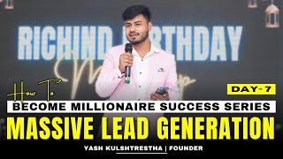 Day : 7 How To Become Millionaire by Yash Kulshrestha Sir | Recorded Webinar | Richind 💯