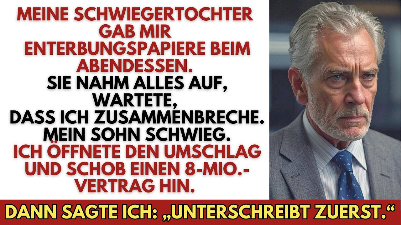 Meine Schwiegertochter schob mir die Papiere über den Tisch. „Unterschreib einfach, Klaus. Es ist das Beste für alle“, sagte sie mit honigsüßer Stimme, während sie ihr Handy so positionierte, dass...