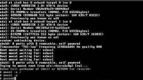 Сброс пароля root на FreeBSD 10