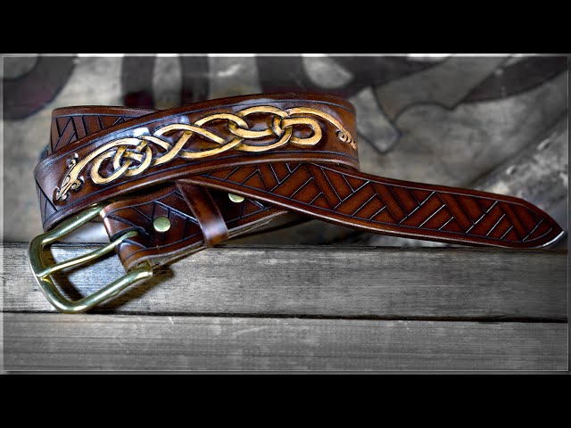 Making a HANDMADE LEATHER BELT with LEATHER CARVING 