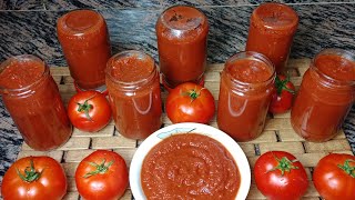 أسهل طريقة لعمل صلصة الطماطم البيتى وأحسن من هاينز وبدون مواد حافظه👌👍|وصفات لو نفسك تخس