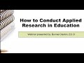 How to conduct applied research in education