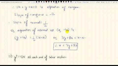 10 Tangent and Normal of Parabola Q&A in Nepali Part 1   HSEB NEB Grade 12 Mathematics Conic Section