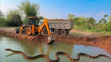 Jcb 3D X machine backhoe loading machine tipper loading video Jcb HD video. #jcbvideo
