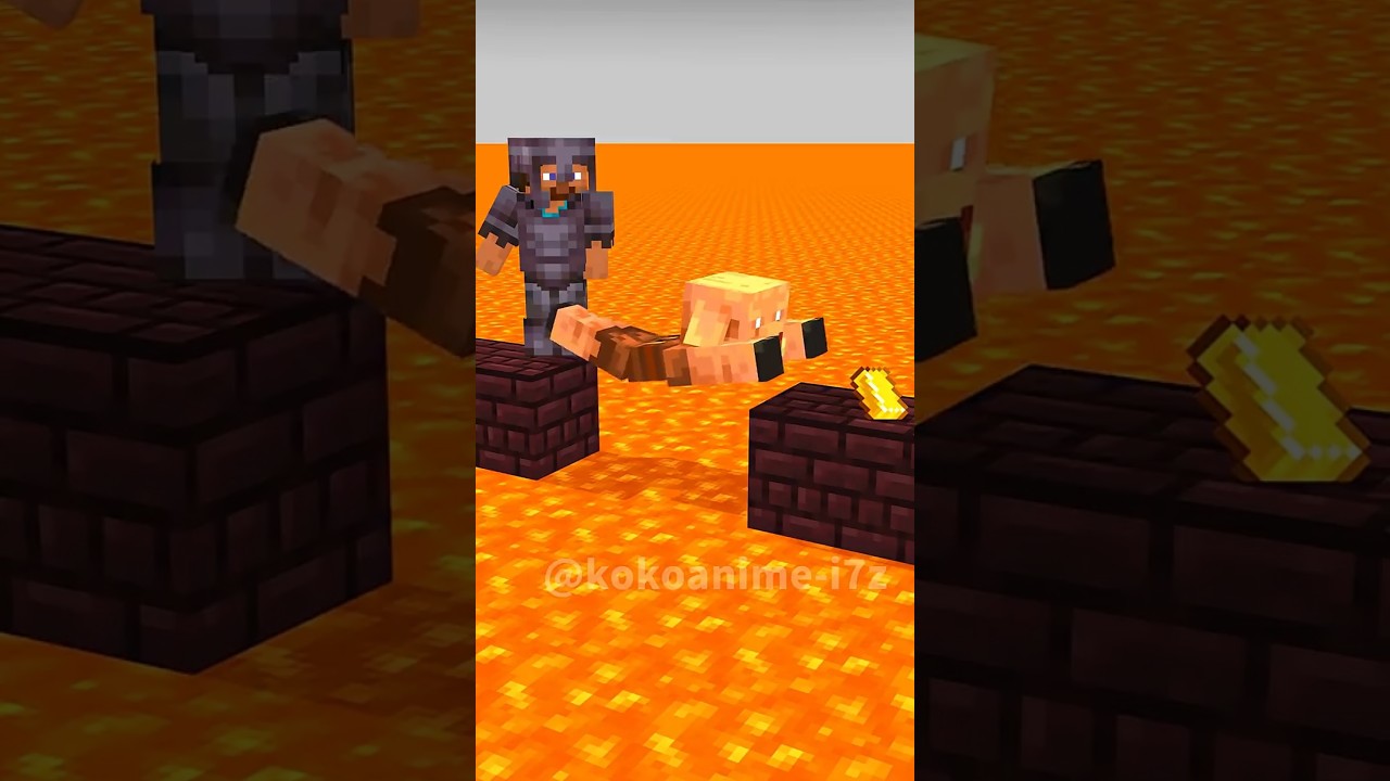 【マイクラ】ネザーの攻略　ピグリン編 #minecraftanimation