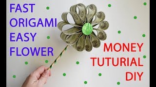 It is a very easy origami money flower. we need only 11 dollar bills.
folded without the use of glue. i glued petals with double-sided tape.
you can...