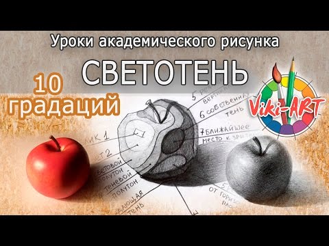 Светотень - 10 градаций. Как рисовать объем. Академический рисунок. Рисуем вместе с Viki-ART