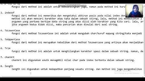 macam macam method dan penggunaan string serta array pada bahasa pemprograman java