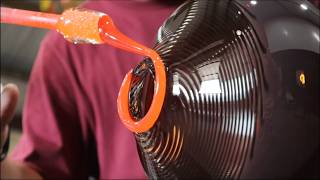  Glassblowing Process Demonstration Twisted Cane Encalmo Basket Vase