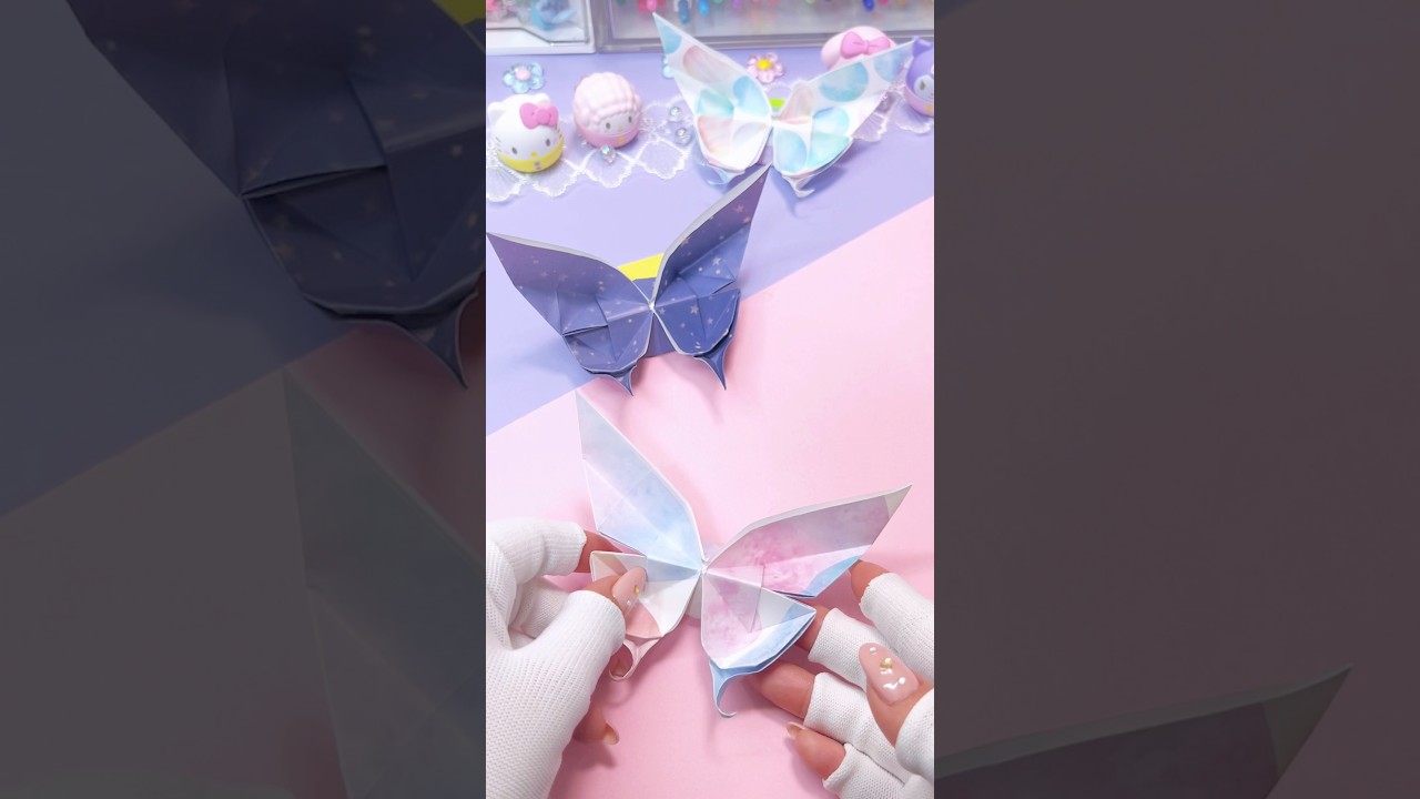 折り紙】立体蝶々の作り方?✨かわいいパタパタバタフライ 