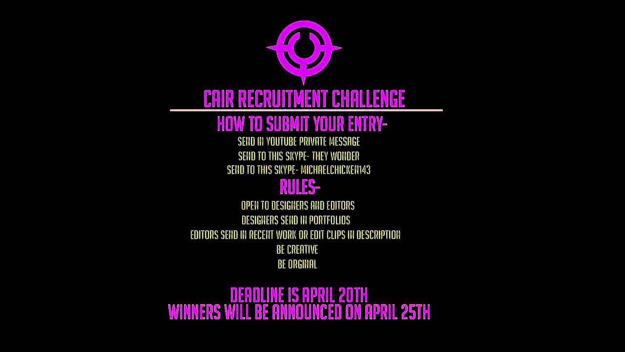 Cair Editing And Graphics Recruitment Challenge!