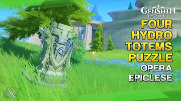 Four Hydro Totems Puzzle - Opera Epiclese | Genshin Impact