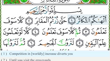 سورة التكاثر محمد ايوب مع المصحف المجود  Surat al- tkathur 102 sh.Mohamed ayoub with tajweed Quran