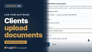 Clients Upload Documents to Your Law Firm Through the Client Portal | LegalOS Dashboard #25