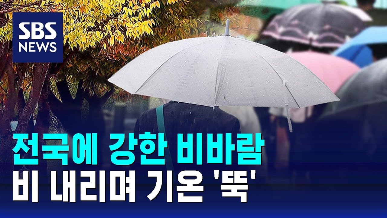 [날씨] 전국에 강한 비바람…비 내리며 기온 '뚝' / SBS - YouTube
