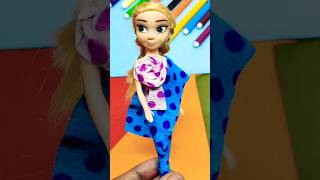Easy Way To Make Barbie Doll Saree Dress With Paper hacks Ideas ?anna diy new shorts howto