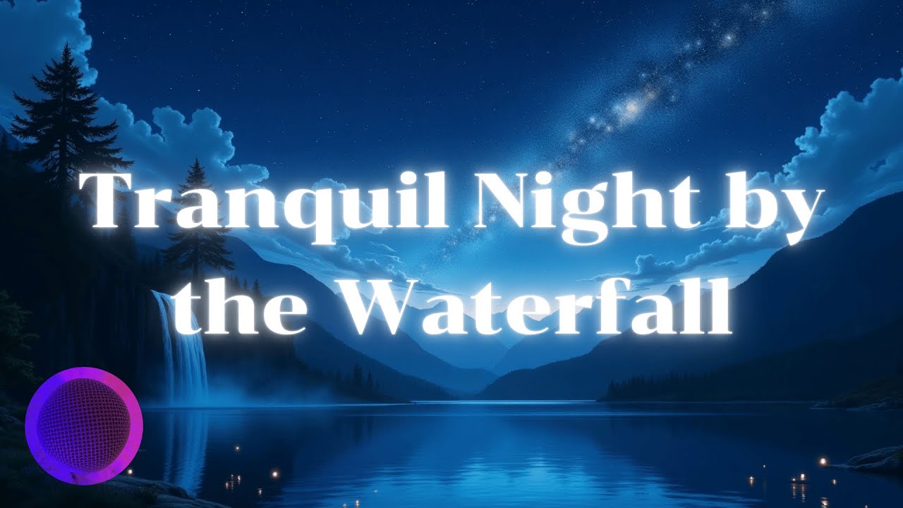Peaceful & Relaxing Night Ambience | Waterfall & Starry Sky for Deep ...