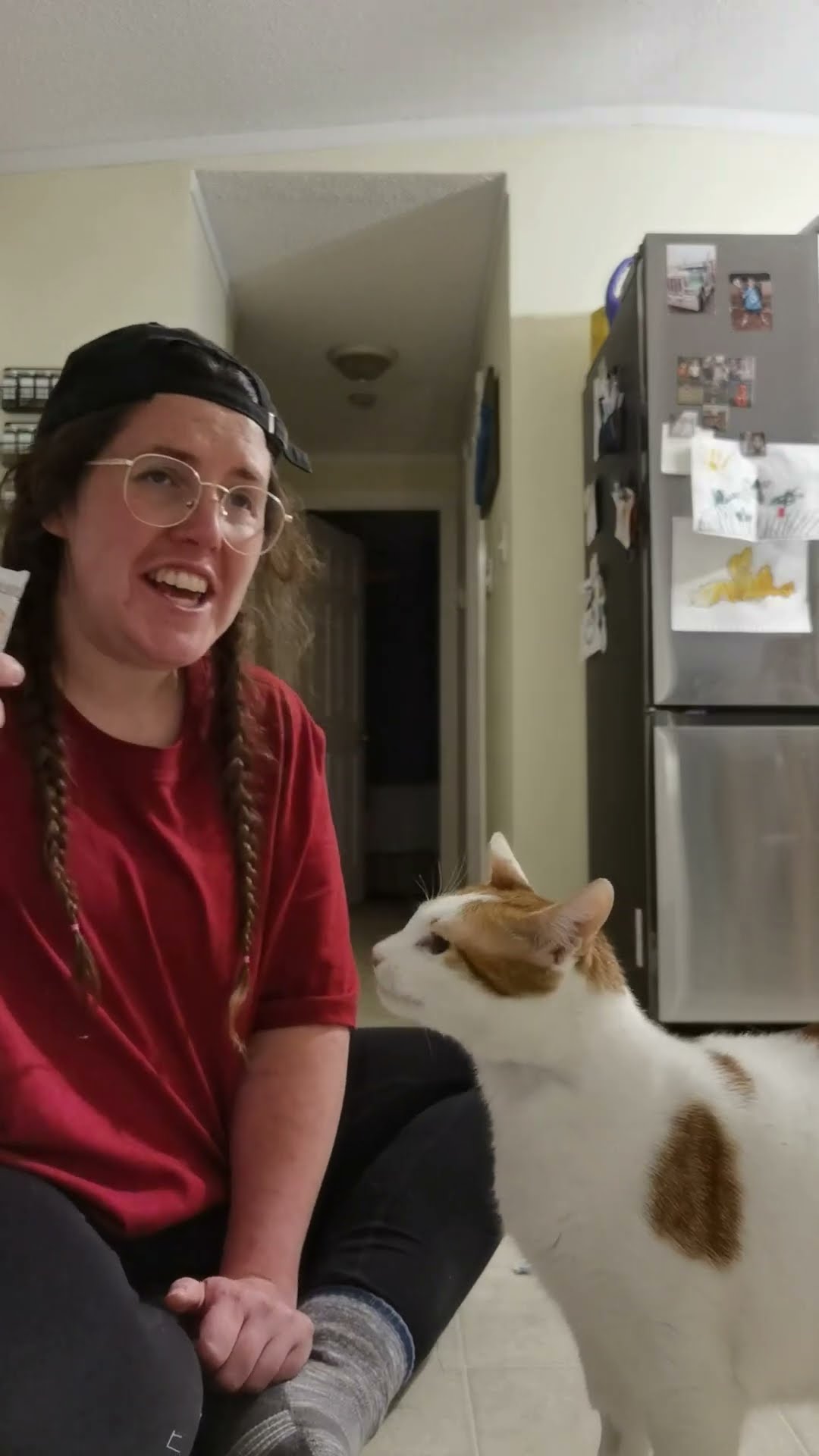 Cat Sitter Discovers Adorable Sound Kitty Makes While Eating Lickable Treats || ViralHog