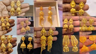 Daily Wear Gold Earrings Jhumka | 1 Gram Gold Earrings Designs | Gold jhumka Designs For Daily Use