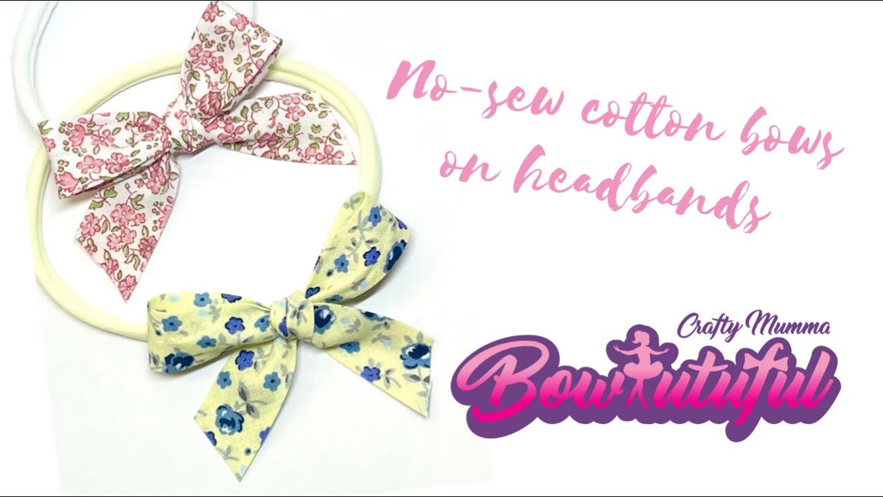 No sew, freehand cotton bias bows on headbands // hair bow