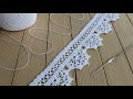 Простая КАЙМА КРЮЧКОМ вяжется в одну сторону МАСТЕР-КЛАСС схема вязания Сrochet lace ribbon tutorial