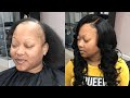 GLUELESS CLOSURE SEW IN | ALOPECIA CLIENT (Bouncy Layered Curls Tutorial )