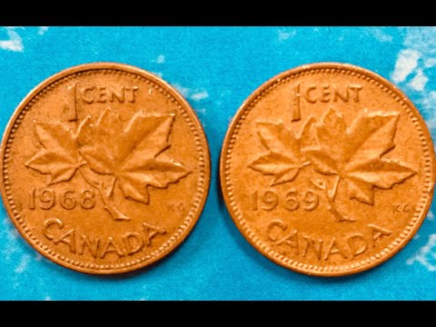 1 Cent Canada 1968 1969 - 2 Years 2/3 Billion Minted