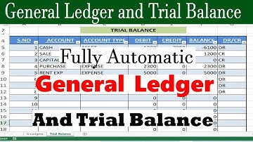 Fully Automatic General Ledger and Trial Balance in Excel by learning Center in Urdu hindi